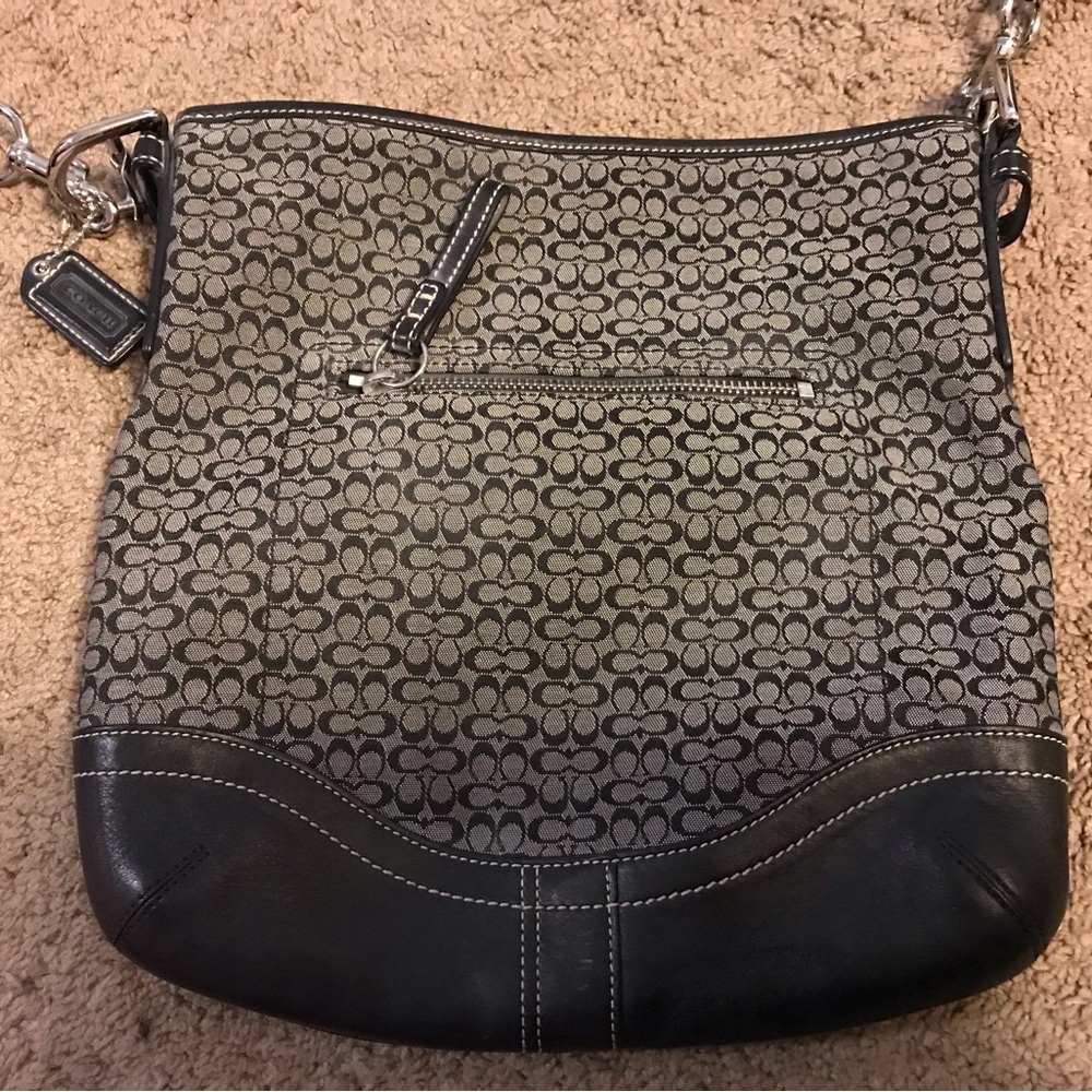Coach Black & Gray Signature Jacquard Crossbody Shoulder Bag F10944 Vintage 2007 - Picture 6 of 6